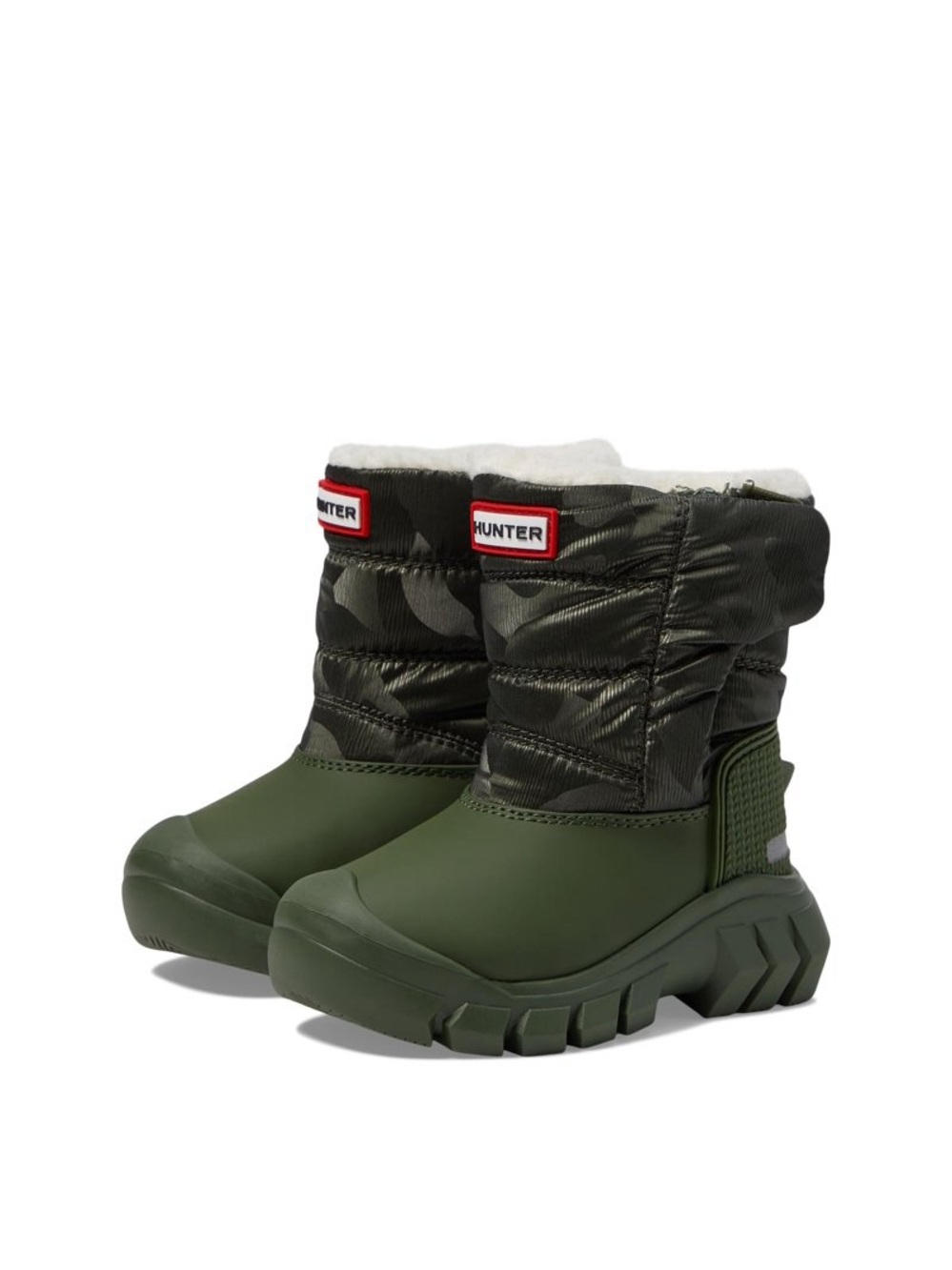 Hunter Intrepid Reflective Camo Snow Boot- Flexing Green - Size Youth 13